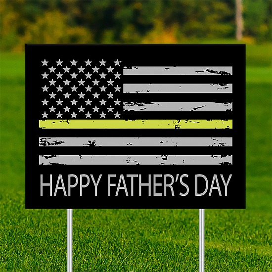 18x24 - FATHER'S DAY Thin Yellow Line 001