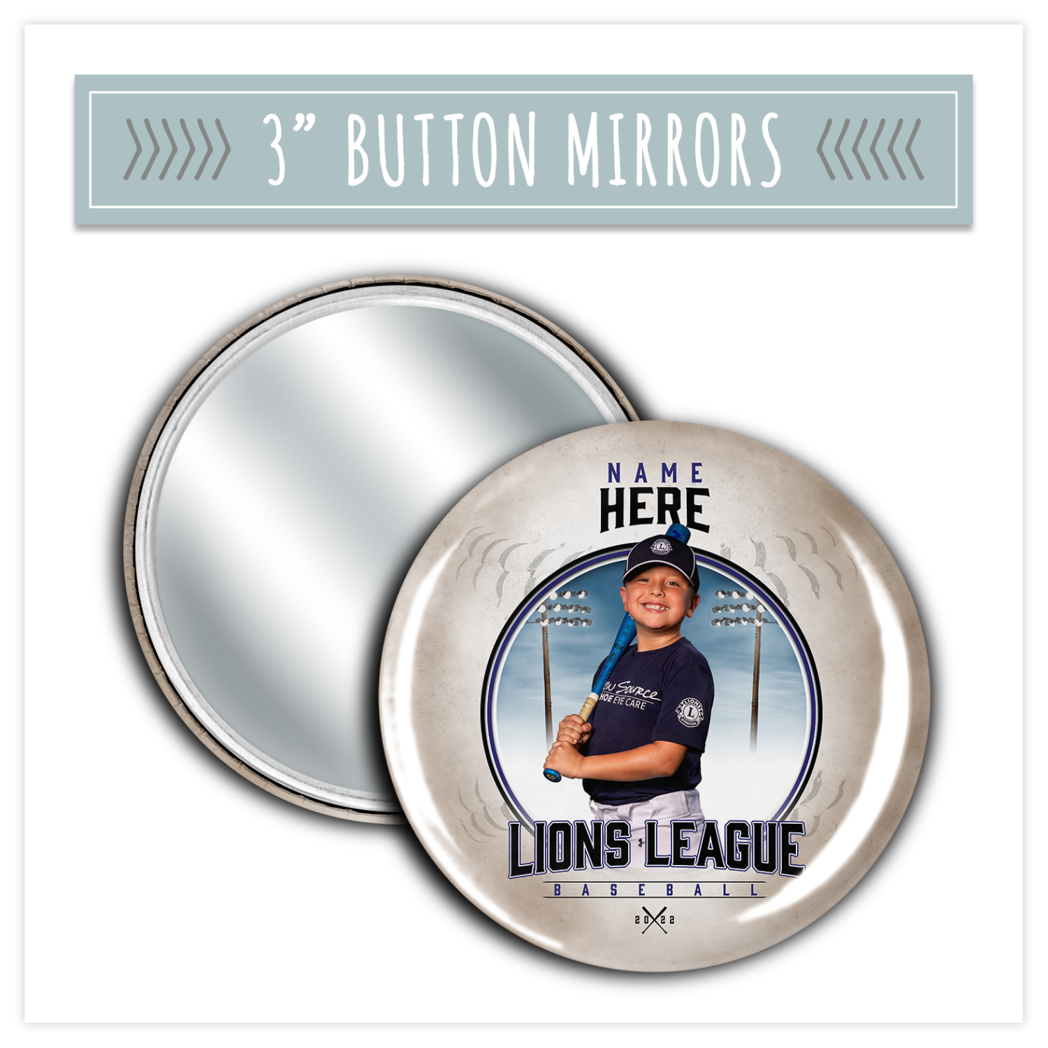 3in BUTTON MIRRORS